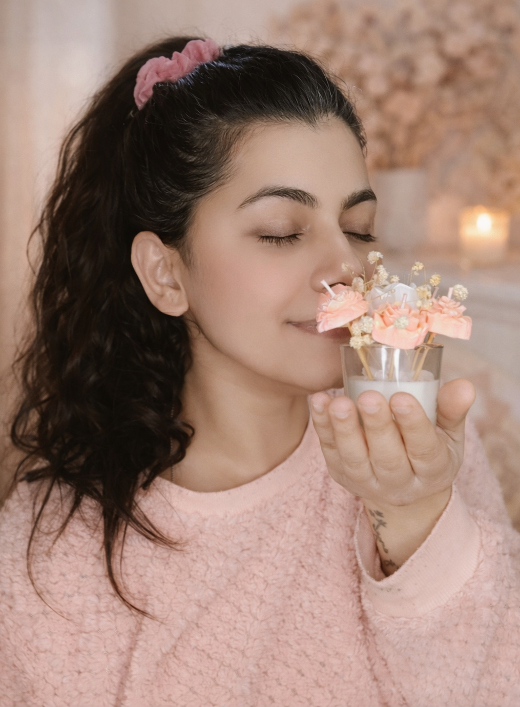 Mahak Sharma with candle