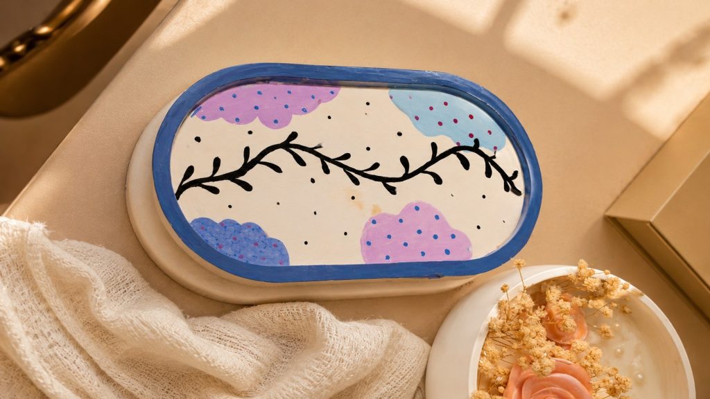 Hand Painted Concrete Tray